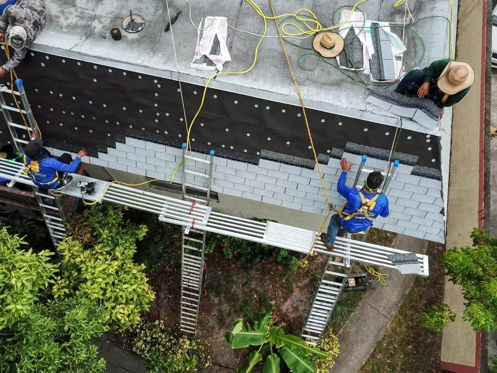 Team working on roof